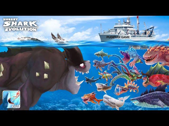 GIANT BEHELLMOTH (BEHEMOTH SHARK) KAIJU VS HUNGRY SHARK EVOLUTION GAMEPLAY - BIG SHARK MONSTER SEA