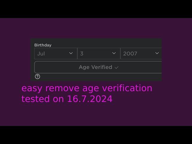 roblox how to remove age verification