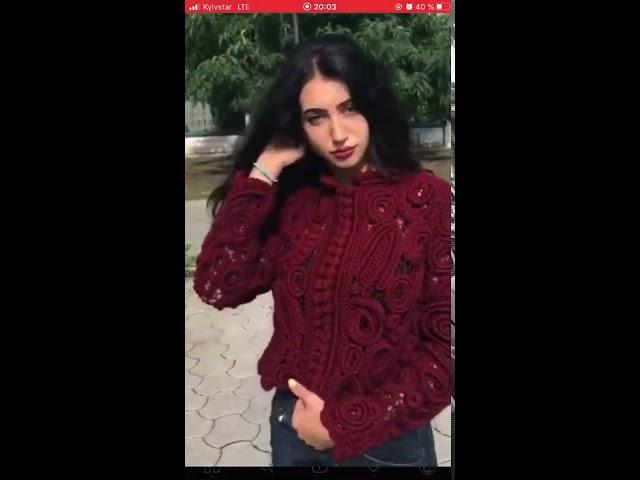 beautiful jacket knitted using the technique of Irish lace buy