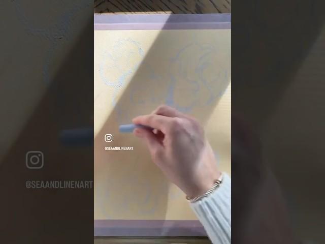 Floral soft pastel painting #process #tapepeel #artreveal #grandmillennial