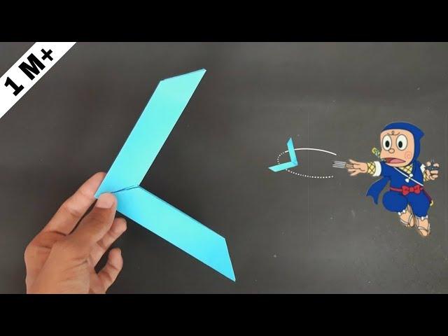 How To Make A Paper Boomerang - Origami | Ninja Boomerang - Easy Origami (shuriken)