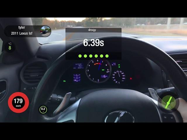 Lexus isf acceleration 100-200kph Dragy