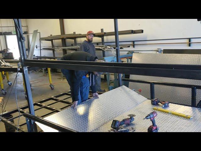 Aluminum Diamond Plate BBQ Trailer Floor Installation by Fox Fabrication