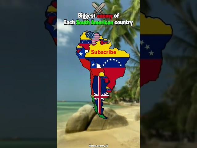 The biggest enemies of each countries in South America. #mapper. It credits to @HistoryCountry10