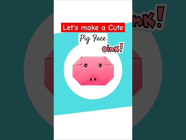  Let's make a Cute Pig Face  | School Craft Ideas ️ #craft #art #shorts #trending #school #diy