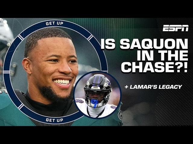 Saquon Barkley CHASING THE SINGLE-SEASON RUSHING RECORD  + Lamar's LEGACY on the line  | Get Up