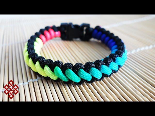 How to Make a Rainbow Curling Millipede Paracord Bracelet Tutorial