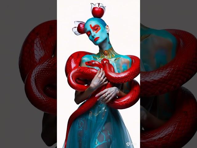A French kiss. With fangs. #AdamEtEve #NirvanaCover #AIVisuals