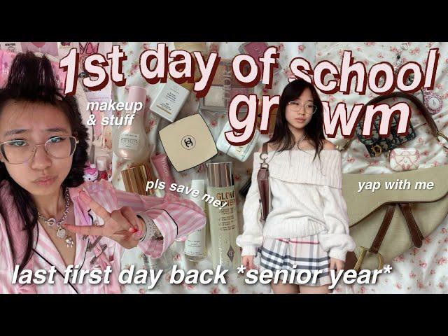 ⋆˚୨୧ GRWM *last first day* HIGHSCHOOL 6AM back to school morning routine | viral makeup+ skincare