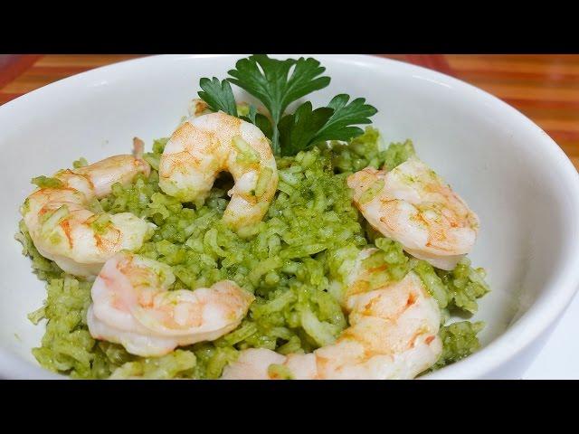 Arroz Verde con Camarón | Cocinando con angel