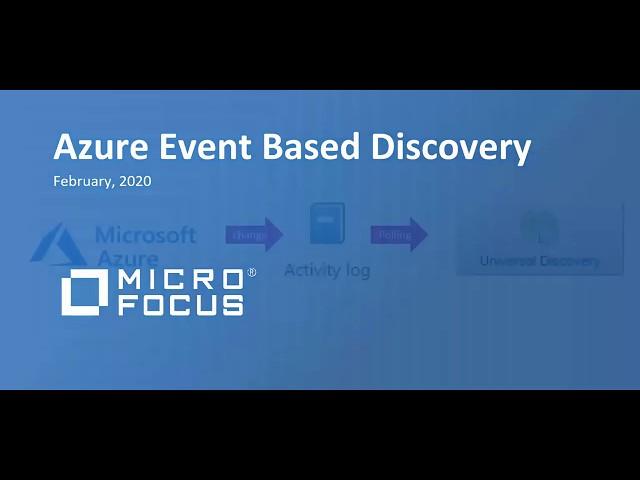 Azure Event-Based Discovery with Universal Discovery (2020)