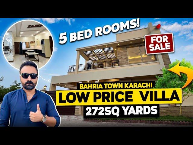 LOW-Price 272Sq Yards Villa | BAHRIA TOWN KARACHI | Precinct 08 | 5 BED-ROOMS | NEAR ENTRANCE