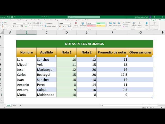 How to make a table in Excel and apply cell formats