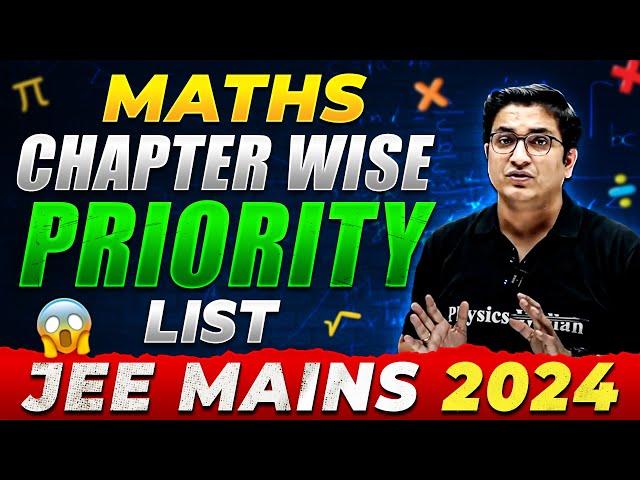 JEE MAIN 2024: Chapter Wise PRIORITY LIST For Maths  Complete Chapters Weightage Details 