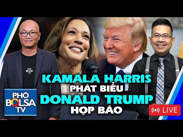 LIVE: Kamala Harris phát biểu, Donald Trump họp báo (Có tiếng Việt, bình luận và tương tác khán giả)