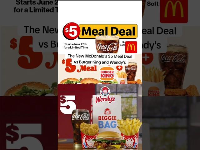 McDonald's New $5 Meal Deal vs Burger King and Wendy's #fastfood #mcdonalds #wendys #burgerking