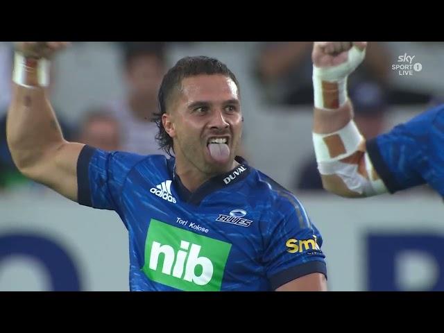 Blues perform their haka against Moana Pasifika