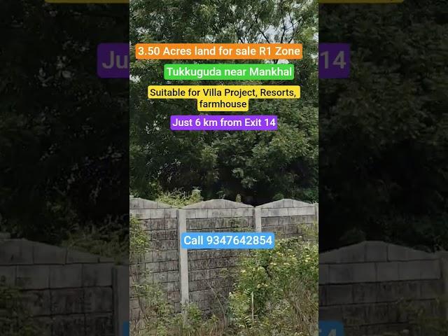 Tukkuguda R1 Zone Land for sale Srisailam highway before BTR Mak Project 9347642854