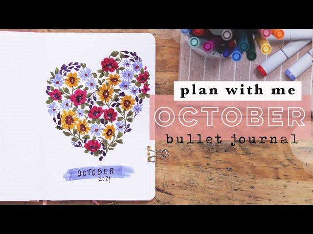 OCTOBER 2024 Plan With Me | Autumn Colors And Simple Floral Doodles