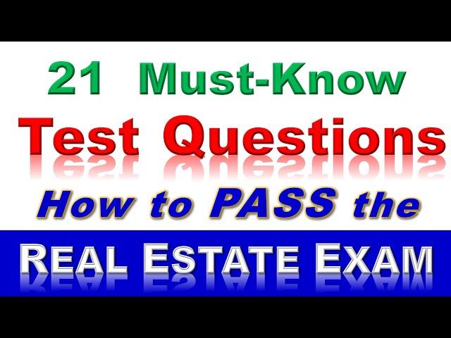 21 Must-Know Test Questions to Pass the Real Estate Exam - How to Pass the Real Estate Test #realtor