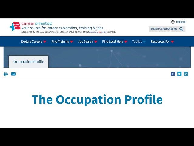 Occupation Profile Overview Video - CareerOneStop