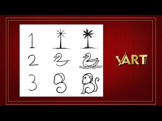 How to Draw with Numbers | Drawing with Number | Education video | 1234 Drawing.