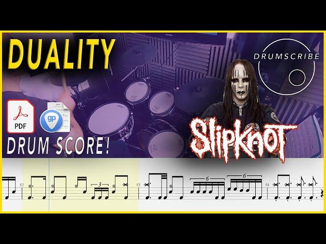 Duality - Slipknot | Drum SCORE Sheet Music Play-Along | DRUMSCRIBE