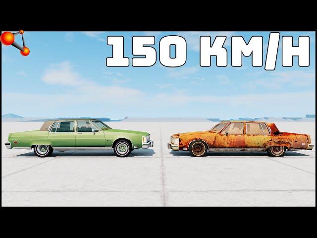 RUSTY CAR vs NORMAL CAR! 150 Km/H CRASH TEST! - BeamNg Drive