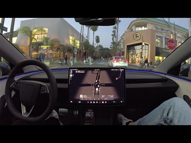 Tesla FSD 12.5.4 Crosses Through The Grove