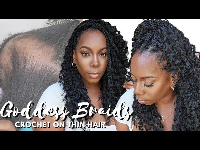  BEST Crochet for THIN HAIR! 1hr Goddess Braids Install HACK  NO Tension NO Rubber Bands Toyotress