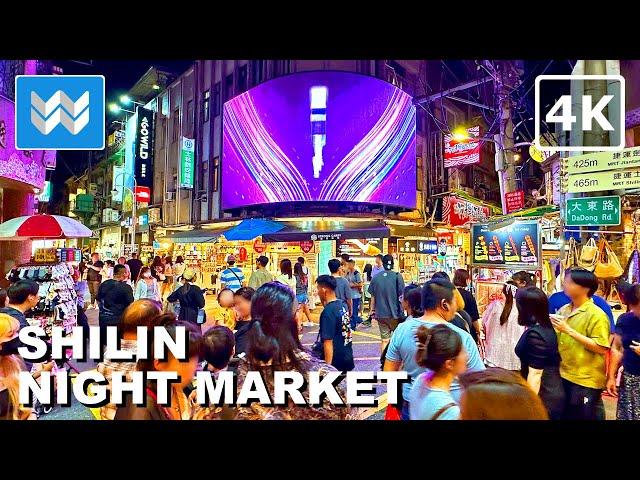 [4K] FAMOUS SHILIN NIGHT MARKET 士林夜市 in Taipei Taiwan 2024 Street Food Walking Tour Vlog