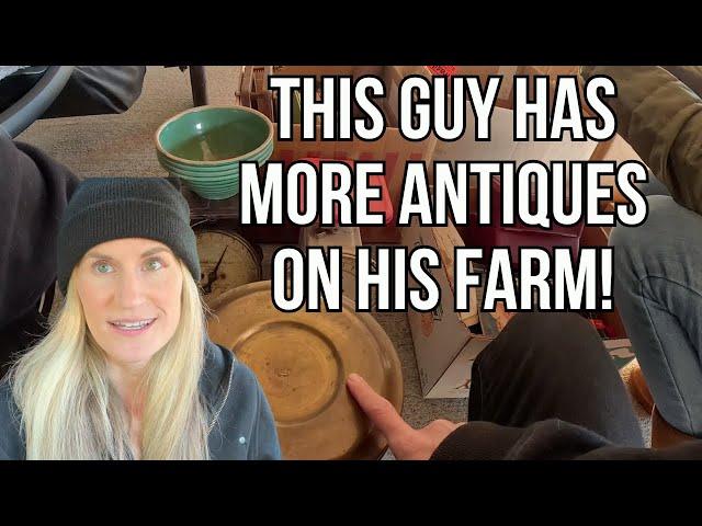 This guy has more Antiques on his farm! Vintage Flea Market Shop with me!