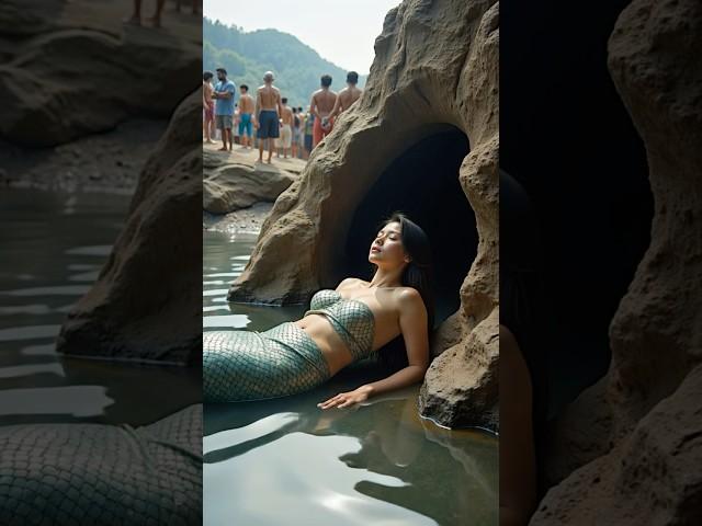 Fantasy Mermaid Mom Living with Her Children in a Cave #babygirl #mermaid #shorts #ai