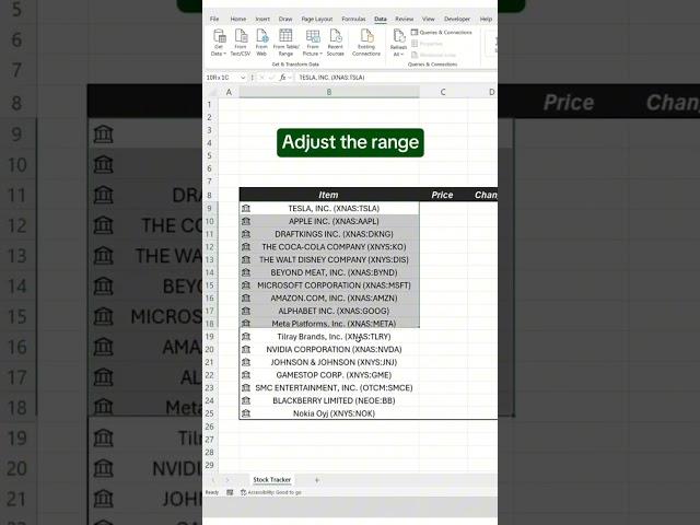 A LIVE Stock Portfolio Tracker in Excel?!  #excel #exceltips #exceltricks #finance  #shorts