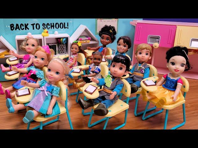 Back to school 2024 ! Elsa & Anna toddlers - first day - Barbie dolls - singing - fun