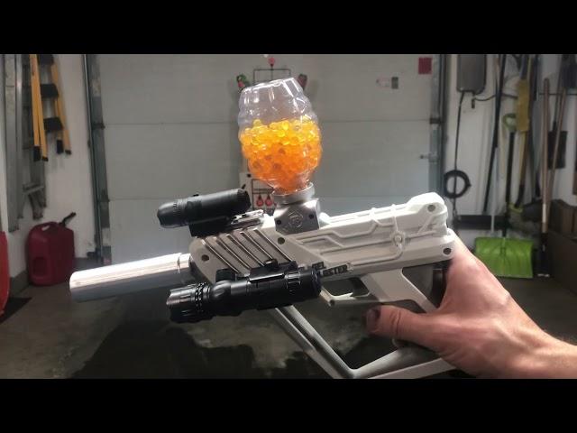 Demo - Custom - Gel Blaster SURGE - Added 3D Printed Silencer, Side Rails, Top Rail, Paint