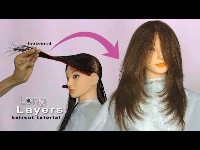 LONG LAYERED HAIRCUT tutorial