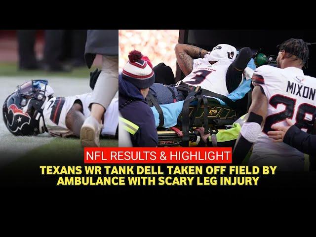 Texans WR Tank Dell carted off with knee injury after TD catch vs Chiefs