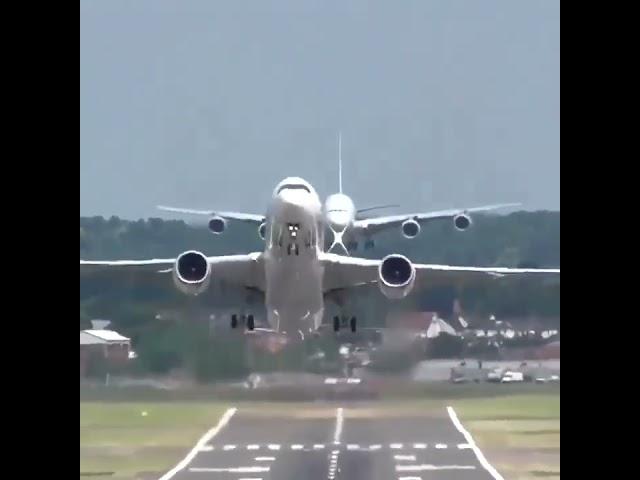 Airbus A380 Lands while A350 takes off!
