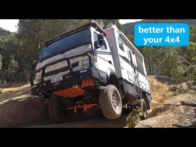 4x4 truck-home goes offroad - Fuso Canter AAV4x4 GX in action