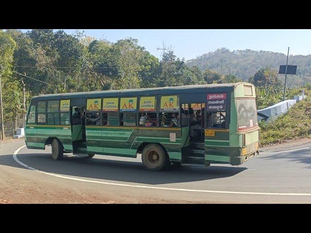 Govt Bus Travelling Kodaikanal Hairpin Bend Hills Road