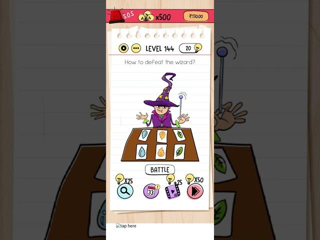 Brain test level 144 - how to defeat the wizard?