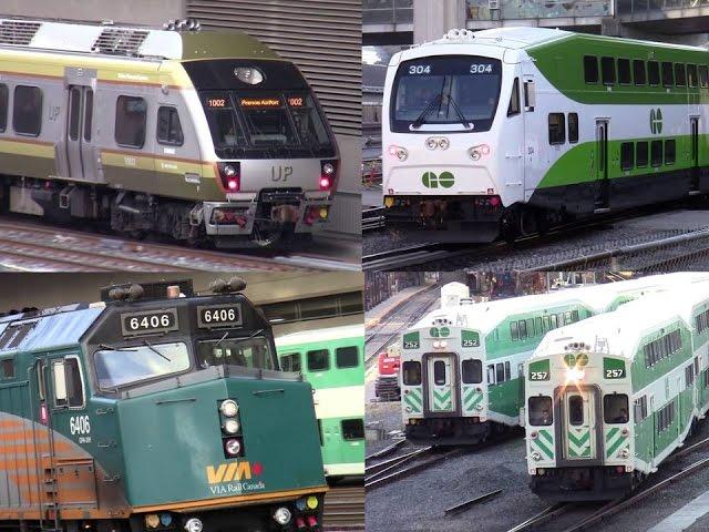 GO Transit / UP Express /VIA Rail / AMTRAK at  Union Station Toronto rush hour Oct 15 2015