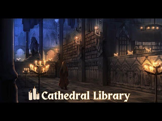 CATHEDRAL LIBRARY II | Ambient Choir, Wind, Sound Of Burning Candles | ASMR