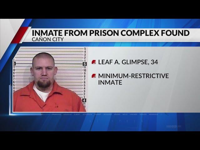 Escaped inmate found on Colorado Department of Corrections property