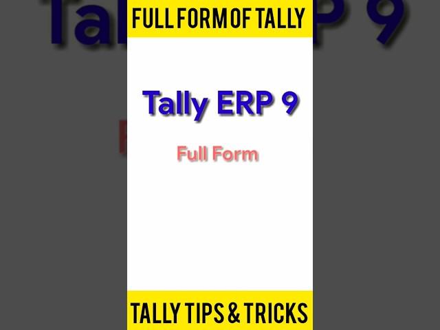 Full Form of Words! Shortcut Keys of Tally ! #tally #shorts #shortsfeed #tallyerp9 #shortfeed
