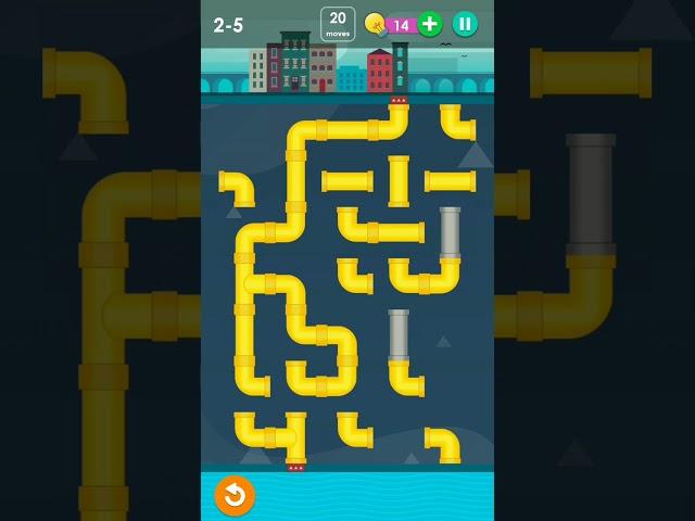 #5 smart puzzles pipes normal level 5(2-5)#gameplay#pipes #puzzles#pipelinegame #pipelevel#pipegame