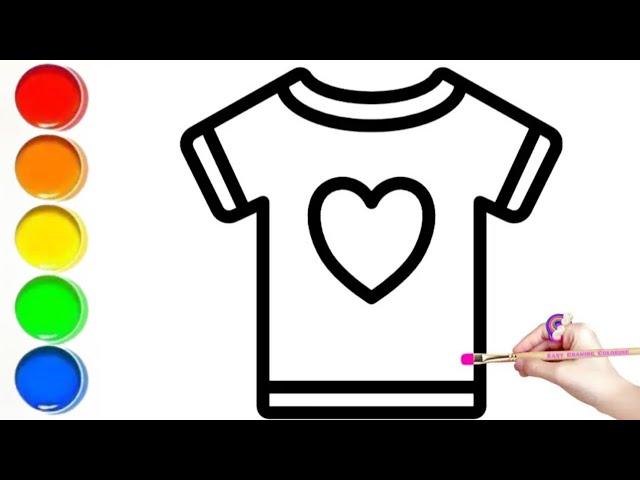 A T_Shirt drawing , painting and coloring for kids & toddlers / drees drawing 