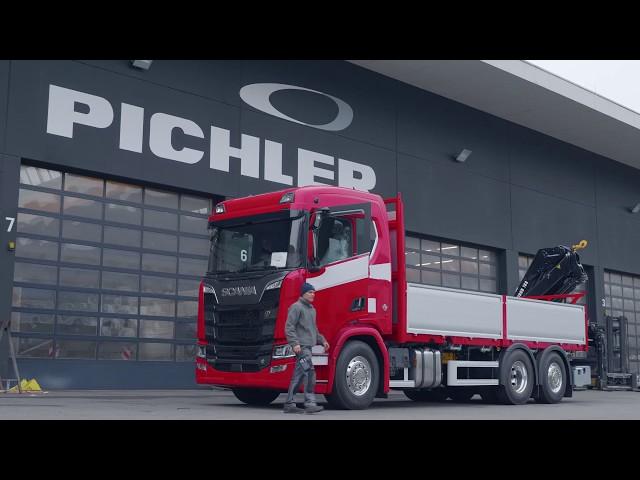 HIAB Kran auf Scania 3-Achser plus XL Zertifikat