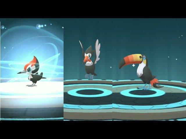 PIKIPEK evolution into TRUMBEAK and TOUCANNON in Pokemon GO !! GEN 7